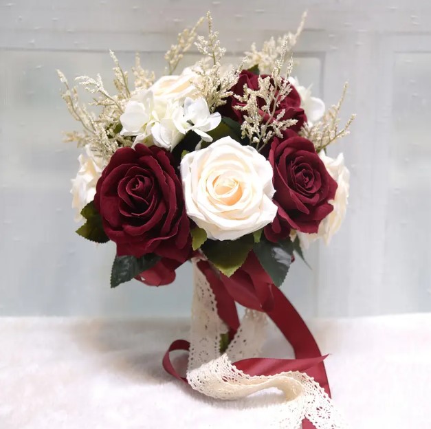 Burgundy & White Roses Bouquet The Bridal Marketplace The Best Bridal Fair of 2025 Wedding Expo Philippines